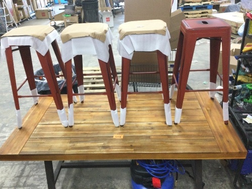 BCP Set of 4 Red Bar Stools - Lot 2030