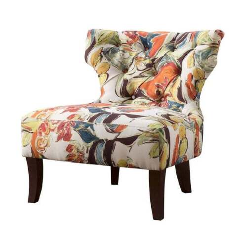 Hourglass Tufted Armless Chair - Lot 2208