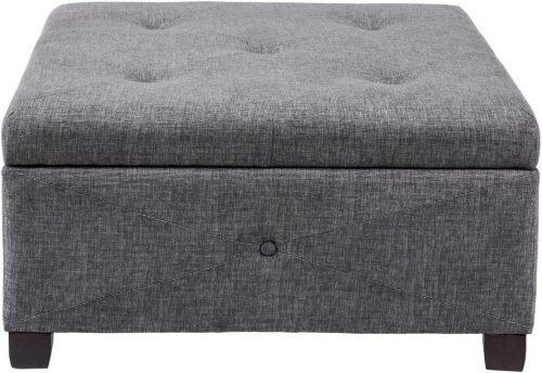 Madison Park Aspen Button Tufted Storage Ottoman - Lot 2075