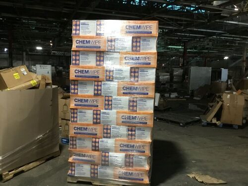 Pallet of ChemWipe Bucket Wiper Dispensing System & Wipe Rolls - Lot 145