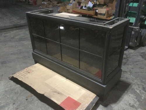 Home Bar - Marble Counter, Electrical Outlet, Textured Glass Panel Front. Missing Bar Top and Foot Rest. Damaged in Shipping. - Lot 143