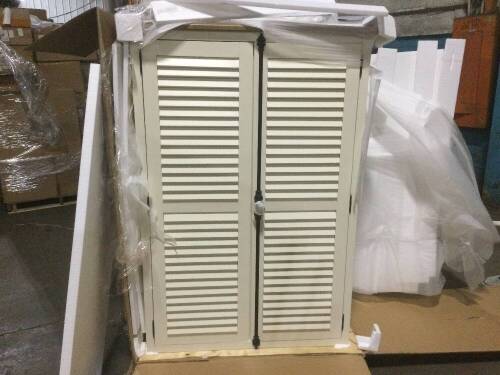 Shutter Style 2-Door Wardrobe with Single Drawer Base - Lot 101