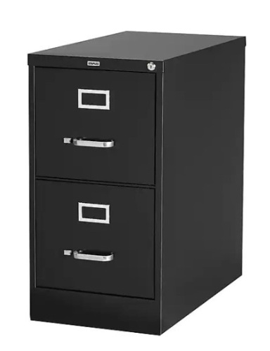 Staples 2-Drawer Vertical File Cabinet, Locking, Letter Size, 26.5"D - Lot 9