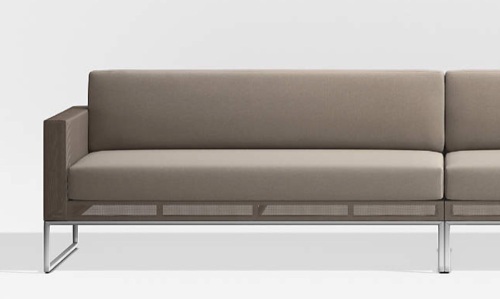 Crate & Barrel Outdoor Sofa with Sunbrella Cushions, Part of a Sectional - Lot 53