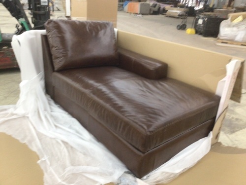 Pottery Barn Big Sur Square Arm Leather Sofa Chaise - Lot 54