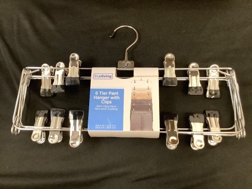 Case of 6 TrueLiving 6 Tier Pant Hanger with Clips - Lot 241