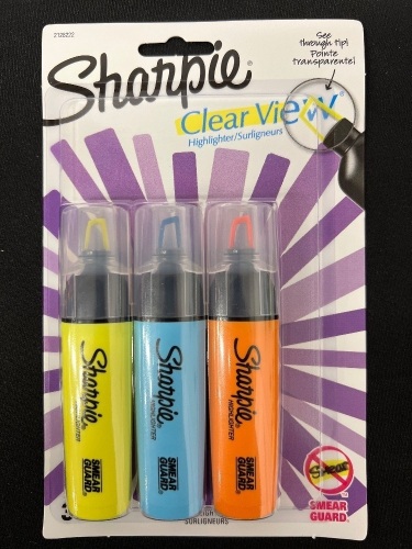 Case of 36pkgs of Sharpie Clear View Highlighters, 3pk - Lot 243