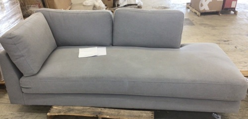 West Elm Chaise Lounge Sofa, Used - Lot 477