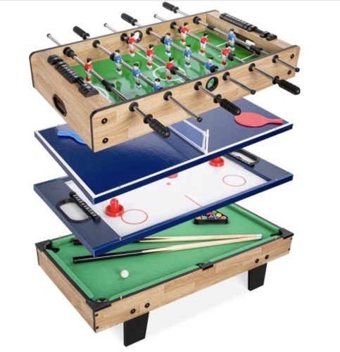 4-in-1 Multi Game Table Set w/ Air Hockey, Table Tennis, Billiards, Foosball - Lot 303
