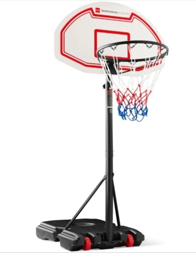 Kids Height-Adjustable Basketball Hoop, Portable Backboard System w/ Wheels - Lot 186