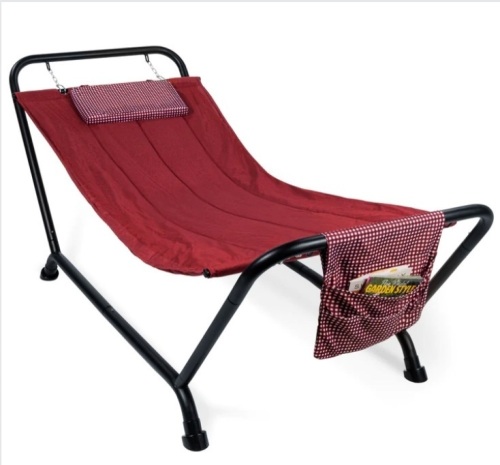 Outdoor Patio Hammock for Backyard, Garden w/ Stand, Pillow, Storage Pockets - Lot 73