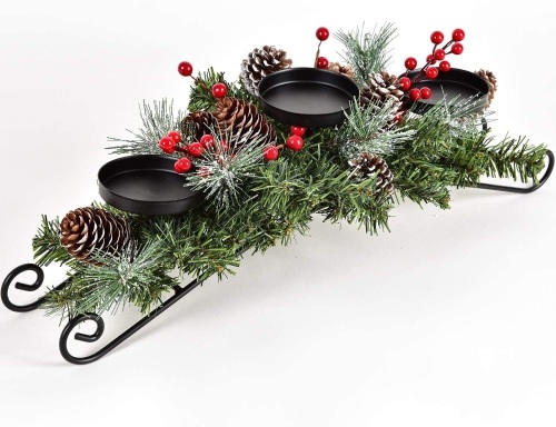 Christmas Candle Holder Centerpiece - Lot 556