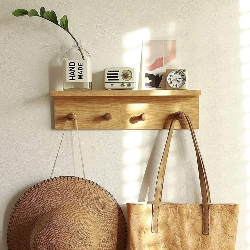 Wall-Mounted Wooden Hook Rack - Lot 420