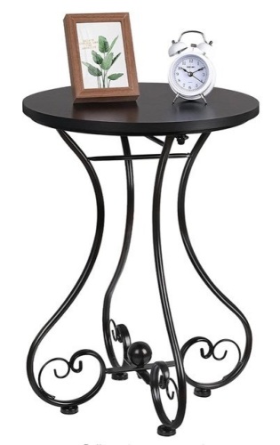 Indoor/ Outdoor Small End Table With Black Carved Metal Legs - Lot 255
