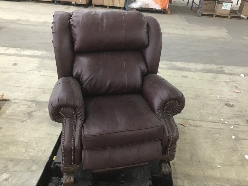 Lane Leather Claw & Ball Foot Recliner - Lot 192