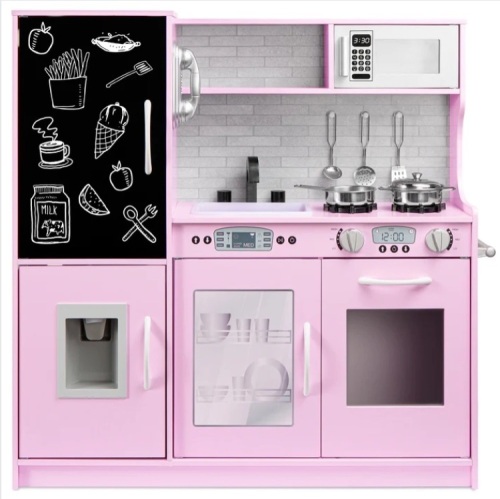 Pretend Play Kitchen Wooden Toy Set for Kids with 11 Accessories - Lot 425