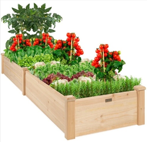 Wooden Raised Garden Bed Planter for Garden, Lawn, Yard - 8x2ft - Lot 567