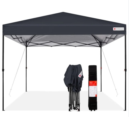 One-Person Setup Instant Pop Up Canopy w/ Wheeled Bag - 10x10ft - Lot 509