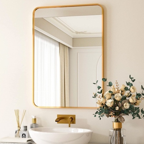 HARRITPURE Rounded Corner Aluminum Frame Mirror 24“ x 36” - Lot 156