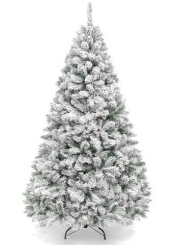 4.5ft Premium Snow Flocked Artificial Pine Christmas Tree w/ Foldable Metal Base - Lot 527
