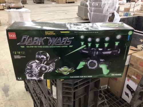 Glow-in-the-Dark Floating Target & Blaster Set w/ 24 Darts, 20 Targets - Lot 376