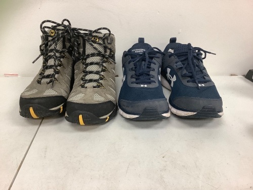 Lot of (2) Mens Shoes, Under Armour 10 and Merrell 8, E-Commerce Return, Sold as is - Lot 208