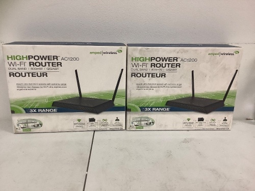 Lot of (2) HIgh Power WiFi Router, Appears New, Sold as is - Lot 264