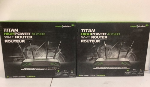Lot of (2) High Power WiFi Router, Appears New, Sold as is - Lot 259