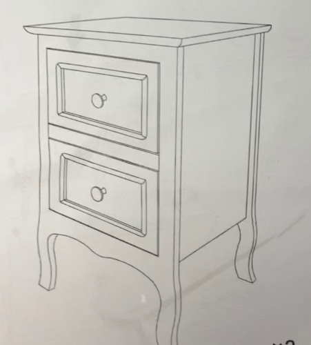 Nightstand w/ Two Drawers, E-Comm Return, Sold As-is - Lot 344