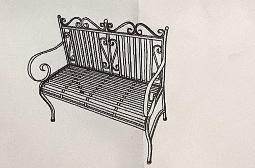 Artisasset Wrought Iron Bench, Appears New, Sold As-is - Lot 547