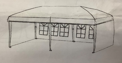 Party Canopy Gazebo Tent, Carry Bag Zipper Damaged, E-Comm Return, Sold As-is - Lot 529