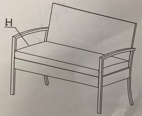 Outdoor Bench w/ Cushion, E-Comm Return, Sold As-is - Lot 549