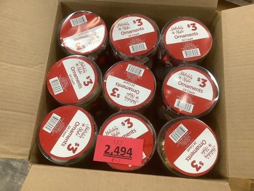 box of christmas ornaments - Lot 2494