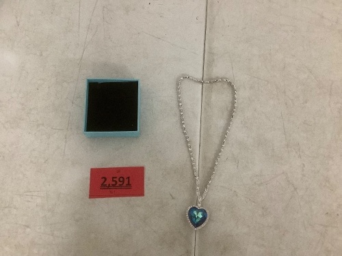Blue Heart Gem Necklace - Lot 2591