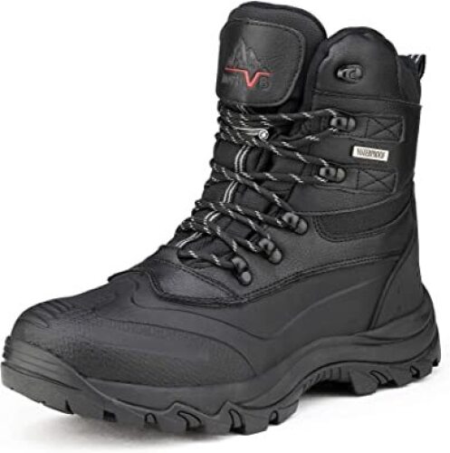 NORTIV 8 Men's Insulated Waterproof Construction Rubber Sole Winter Snow Ski Boots (SIZE 11) - Lot 2732