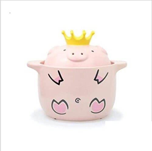 Cute Pink Pig Casserole Ceramic Stew Pot - Lot 2733