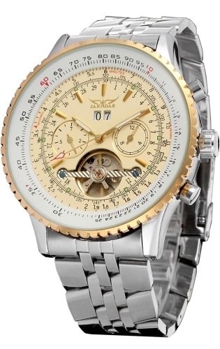 FORSINING Men's Self Winding Waterproof Automatic Stainless Steel Skeleton Tourbillon Calendar Wrist Watch - Lot 55