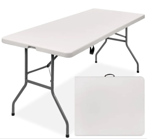 6ft Portable Folding Plastic Dining Table w/ Handle, Lock - Lot 60