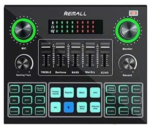 Remall Live Sound Card For Microphone, Sound, Podcast Mixer, No Cords - Lot 93