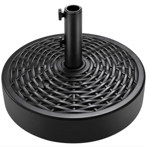 Plastic Faux Wicker Patio Umbrella Base Accessory w/ 2 Adjustment Knobs - Lot 389