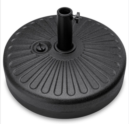 Plastic Faux Wicker Patio Umbrella Base Accessory w/ 2 Adjustment Knobs - Lot 419