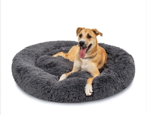 Self-Warming Shag Fur Calming Pet Bed w/ Water-Resistant Lining, 45" - Lot 448