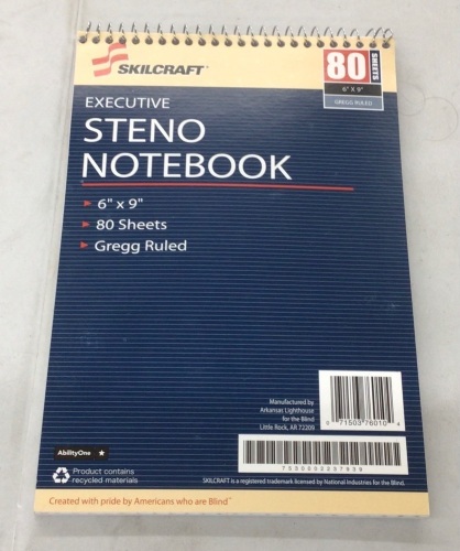 Box of 27 Skilcraft Executive Steno Notebooks, 6x9 Gregg Ruled - Lot 232