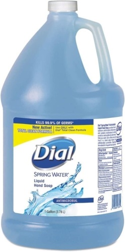 Case of 4 - 1 Gallon Dial Antibacterial Liquid Hand Soap, Spring Water Scent - Lot 348