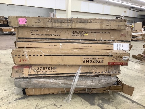 Presorted Pallet of Mixed Furniture, Unknown if Complete, Mostly Bed Parts - Lot 319