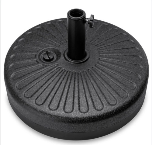 Plastic Faux Wicker Patio Umbrella Base Accessory w/ 2 Adjustment Knobs - Lot 336