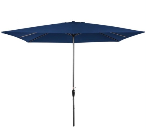 Rectangular Patio Umbrella w/ Easy Crank, UV-Resistant Fabric - 8x11ft - Lot 290
