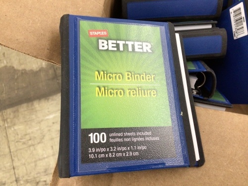 Box of Staples MicroBinders, 3.9"x3.2" - Lot 144