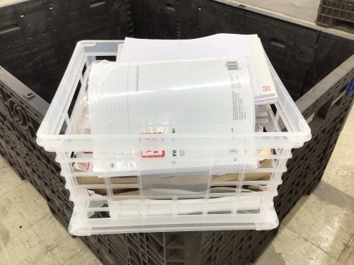 File Crate with Assorted Office Supplies - Lot 559