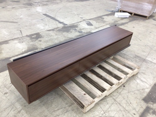 Mid Century Large TV Stand with Drawers, No Legs - Lot 395